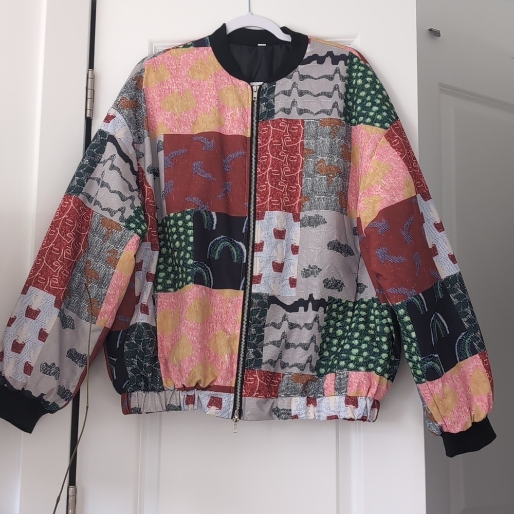 Multicolor Soft Bomber Jacket - Picture 5 of 10